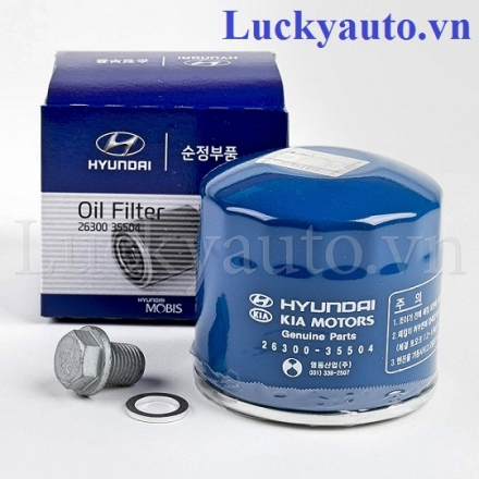 Lọc nhớt động cơ vỏ sắt xe Huyndai_ 2630035504